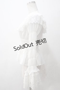 画像4: Millefleurs / ジョーゼットとレースのブラウス M 白 Y-25-05-19-025-EL-BL-SZ-ZY