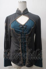 Ozz oneste / チャイナデザインカットソー  グレー Y-25-05-19-032-OO-TO-SZ-ZT200