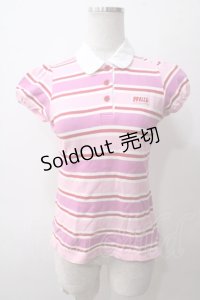 MILK / カラフルボーダー半袖カットソー  赤ｘピンク Y-25-05-19-035-ML-TO-AS-ZY