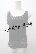axes femme / ビジュー×レース使いタンク  黒 Y-25-05-19-005-AX-TO-SZ-ZY