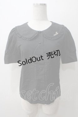 画像1: MILK / 襟刺繍ブラウス  黒 Y-25-05-19-043-ML-BL-AS-ZY