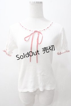 画像1: Honey Cinnamon / リブカットソー  白 Y-25-05-19-044-LO-TO-AS-ZY