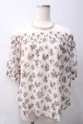 axes femme / 肩レースバラシフォンブラウス M キナリ Y-25-05-22-047-AX-BL-SZ-ZY