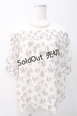 画像1: axes femme / 肩レースバラシフォンブラウス M キナリ Y-25-05-22-047-AX-BL-SZ-ZI