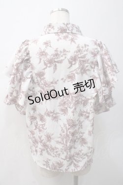 画像2: axes femme / タイ付トワルドジュイ風柄ブラウス  茶×白 Y-25-05-22-048-AX-BL-SZ-ZI