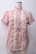axes femme / ストライプブラウス M 淡ピンク Y-25-05-22-049-AX-BL-SZ-ZY