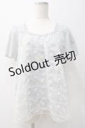 axes femme / 刺繍レース重エプロン風プルオーバー M グレー Y-25-05-22-058-AX-TO-SZ-ZI