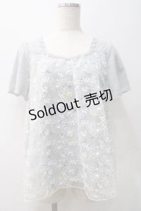 axes femme / 刺繍レース重エプロン風プルオーバー M グレー Y-25-05-22-058-AX-TO-SZ-ZI