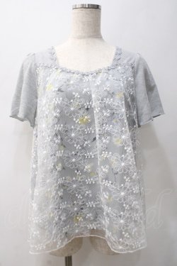 画像1: axes femme / 刺繍レース重エプロン風プルオーバー M グレー Y-25-05-22-058-AX-TO-SZ-ZY