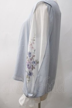 画像3: axes femme / 袖プリントブラウス M サックス Y-25-05-22-059-AX-BL-SZ-ZY