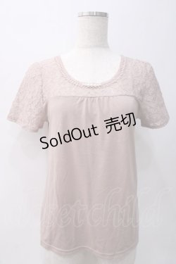 画像1: axes femme / レース切替えプルオーバー M アワピンク Y-25-05-22-062-AX-TO-SZ-ZY