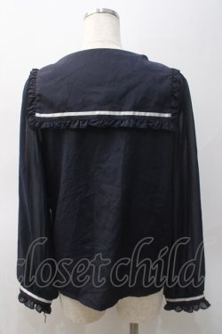 画像2: axes femme POETIQUE / 刺繍セーラー襟ブラウス M 紺 Y-25-05-22-066-AX-BL-SZ-ZY