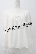 axes femme POETIQUE / 袖フラワーptシフォントップス M 生成り Y-25-05-22-073-AX-TO-SZ-ZI