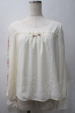 画像1: axes femme POETIQUE / 袖フラワーptシフォントップス M 生成り Y-25-05-22-073-AX-TO-SZ-ZY