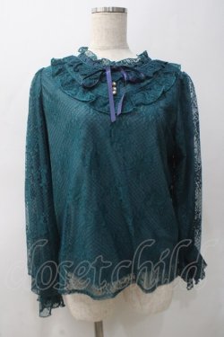 画像1: axes femme / ローズレースフリルトップス F グリーン Y-25-05-22-077-AX-TO-SZ-ZY