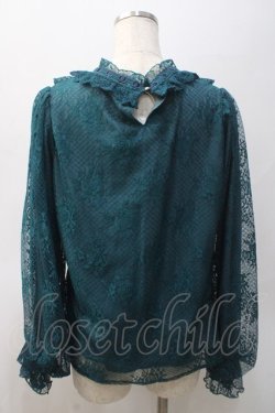 画像2: axes femme / ローズレースフリルトップス F グリーン Y-25-05-22-077-AX-TO-SZ-ZY