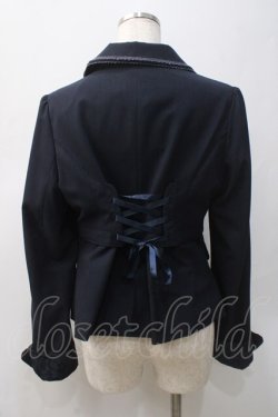 画像2: axes femme / カフス付きショールカラージャケット M 紺 Y-25-05-22-080-AX-JA-SZ-ZY