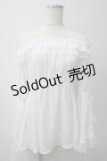 axes femme kawaii / 2WAY姫袖ブラウス M 白 Y-25-05-22-084-AX-BL-SZ-ZY