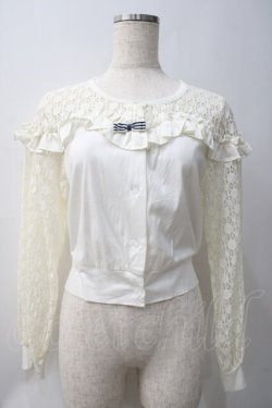 画像1: Shirley Temple / ビスチェ切替レースカーディガン 150-160 アイボリー Y-25-05-22-086-ET-TO-SZ-ZY