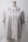 axes femme kawaii / プチリボン半袖ブラウス M グレー Y-25-05-22-089-AX-BL-SZ-ZY