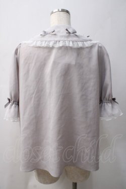 画像2: axes femme kawaii / プチリボン半袖ブラウス M グレー Y-25-05-22-089-AX-BL-SZ-ZY