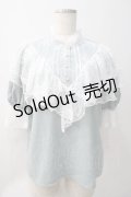 axes femme kawaii / ヨーク切換半袖ブラウス  ミント Y-25-05-22-090-AX-BL-SZ-ZI