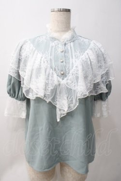 画像1: axes femme kawaii / ヨーク切換半袖ブラウス  ミント Y-25-05-22-090-AX-BL-SZ-ZY