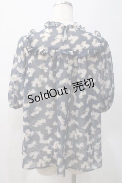画像2: Franche Lippee / 猫プリントシャツ  紺 Y-25-05-22-098-LO-TO-SZ-ZY