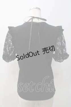 画像2: Secret Honey / ローズ刺繍レースアップ半袖トップス 2 黒 Y-25-05-22-100-CA-TO-SZ-ZY