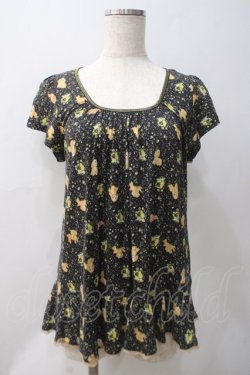 画像1: Franche Lippee / アニマルプリントトップス  黒 Y-25-05-22-104-LO-TO-AS-ZY