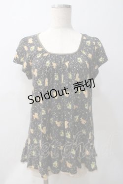 画像1: Franche Lippee / アニマルプリントトップス  黒 Y-25-05-22-104-LO-TO-AS-ZY