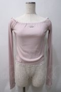 lilLilly / オフショルレースフーディトップス F ピンク Y-25-05-22-106-LO-TO-SZ-ZY
