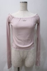 lilLilly / オフショルレースフーディトップス F ピンク Y-25-05-22-106-LO-TO-SZ-ZY