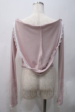 画像2: lilLilly / オフショルレースフーディトップス F ピンク Y-25-05-22-106-LO-TO-SZ-ZY