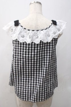 画像2: Cherir la femme / チェク柄キャミブラウス M 黒×白 Y-25-05-22-107-LO-BL-SZ-ZY