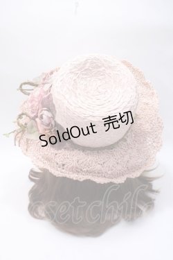 画像3: axes femme / フラワー雑材ハット  ピンク Y-25-05-22-013-AX-AC-SZ-ZY