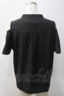 画像2: axes femme POETIQUE / ダークマリン肩開き刺繍ブラウス  黒 Y-25-05-22-110-AX-BL-SZ-ZY