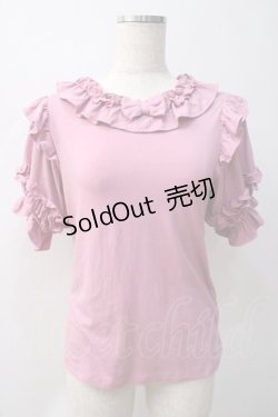 画像1: axes femme Kawaii / フリルリボン半袖カットプル M ピンク Y-25-05-22-111-AX-TO-SZ-ZI