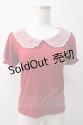 Ank Rouge / パフスリーブカットソー M 赤 Y-25-05-22-112-CA-TO-SZ-ZY