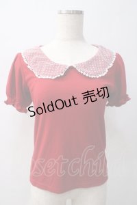 Ank Rouge / パフスリーブカットソー M 赤 Y-25-05-22-112-CA-TO-SZ-ZY