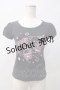 Angelic Pretty / はにかみベアープリントTシャツ  黒 Y-25-05-22-113-AP-TO-SZ-ZY
