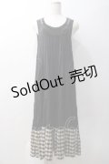 Franche Lippee / 裾チェックワンピース  黒 Y-25-05-22-128-LO-OP-SZ-ZY