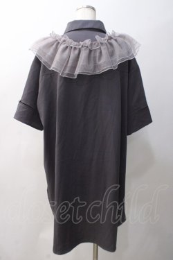 画像2: axes femme / チュールフリルカラー付きシャツ  グレー Y-25-05-22-137-AX-BL-SZ-ZY