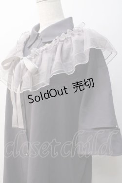 画像3: axes femme / チュールフリルカラー付きシャツ  グレー Y-25-05-22-137-AX-BL-SZ-ZY