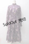 axes femme / 花柄ティアードワンピース  パープル Y-25-05-22-138-AX-OP-SZ-ZT086