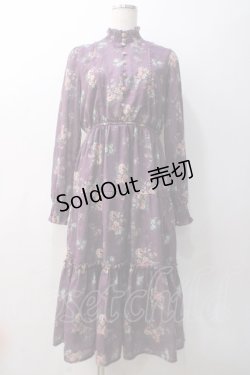 画像1: axes femme / 花柄ティアードワンピース  パープル Y-25-05-22-138-AX-OP-SZ-ZT086
