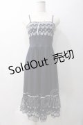 axes femme / お花チュール使いワンピース M 紺 Y-25-05-22-140-AX-OP-SZ-ZY