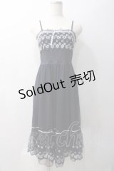 axes femme / お花チュール使いワンピース M 紺 Y-25-05-22-140-AX-OP-SZ-ZY