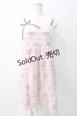 画像1: Emily Temple cute / マカロンプリントノースリーブワンピース  ピンク Y-25-05-22-152-ET-OP-SZ-ZY