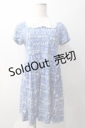 Jane Marple / シュガーロゴのスペアカラー付きミニワンピース M 青 Y-25-05-22-158-JM-OP-SZ-ZY